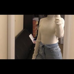 white longsleeve turtle neck